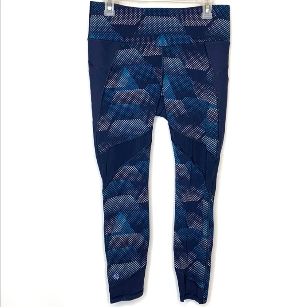 Athleta Blue Workout Leggings Size L - Picture 1 of 8